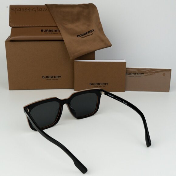 Burberry Women Sunglasses Black Grey Square BE4337F CARNABY 379887 BRAND NEW - Picture 7 of 9